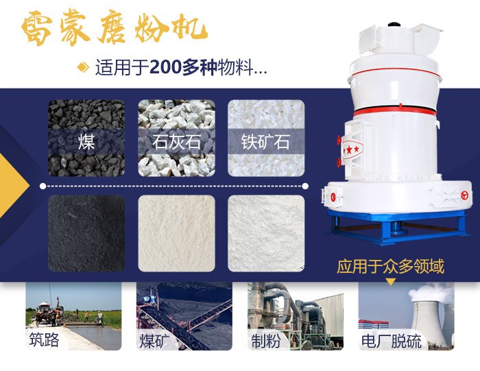 雷蒙磨粉機應用領域圖