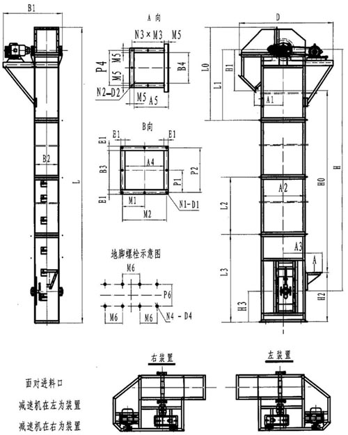 TD型斗式提升機CAD圖紙